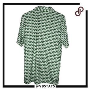 Champro Men's Short Sleeve Collared Classic Polo Shirt Green White Size Large